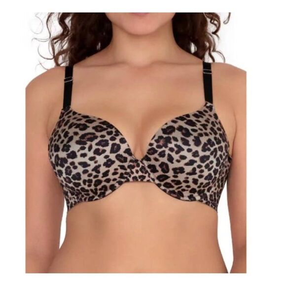 Secret Treasures Animal Print Full Coverage Back & Side Smoothing T- Shirt Bra S - Picture 1 of 6